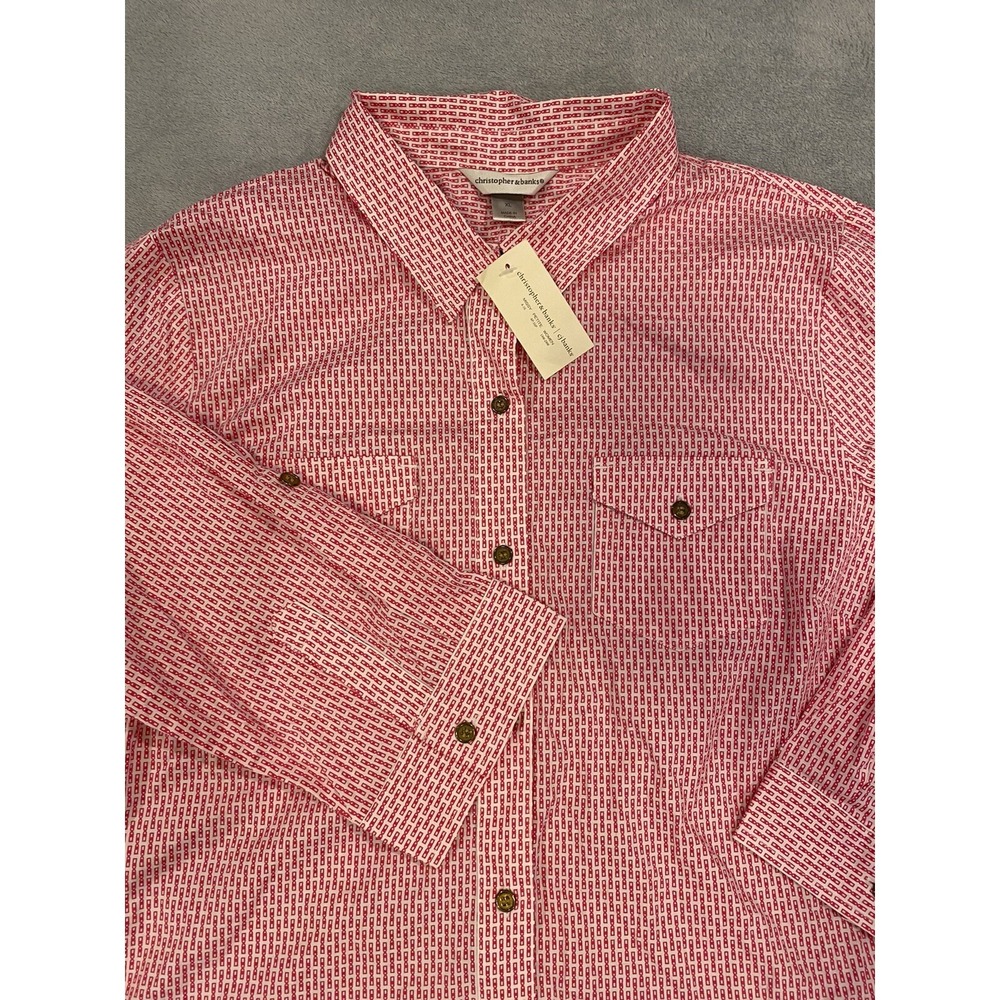 NWT Christopher & Banks Women's Pink Top Shirt Size XL 3/4 Sleeve NEW - Picture 2 of 8